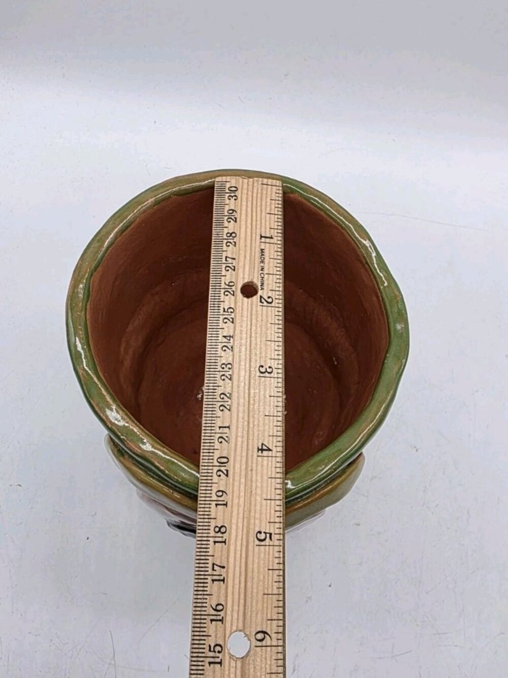 Art Pottery Green 3D Face Planter Pot Gumby Veggie Tales Whimsical Signed DA - Picture 7 of 11